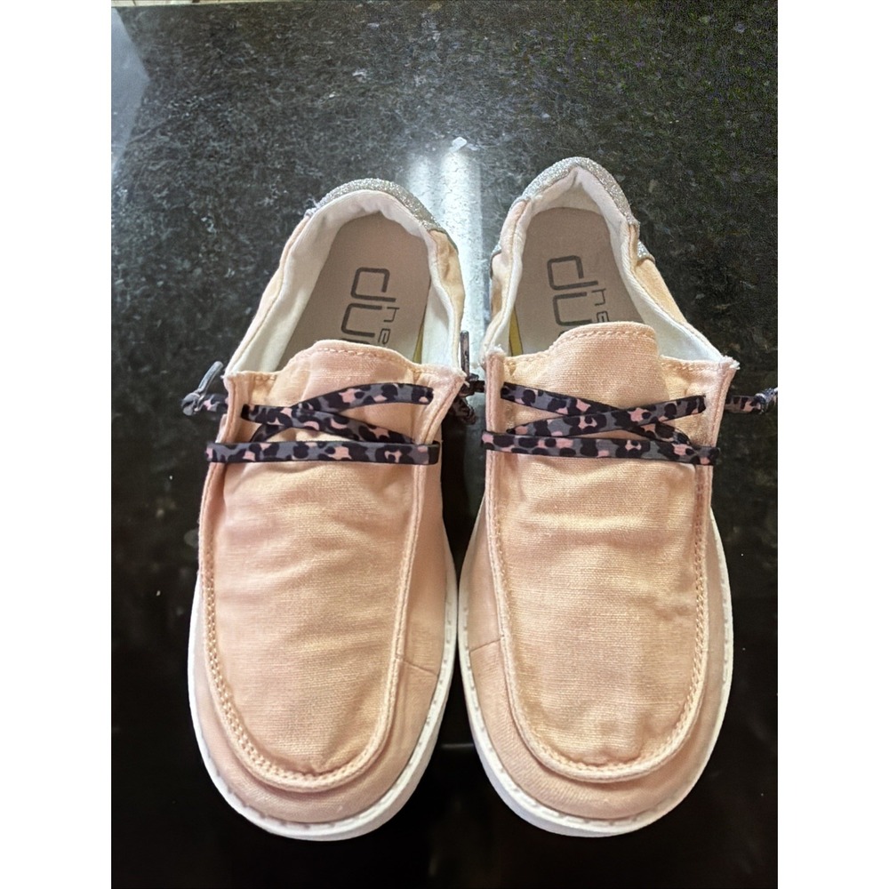 Hey Dude Girls Youth Sz Y4 Ladies 5 Sparkle Positive Thinking Shoes Slipon Wendy